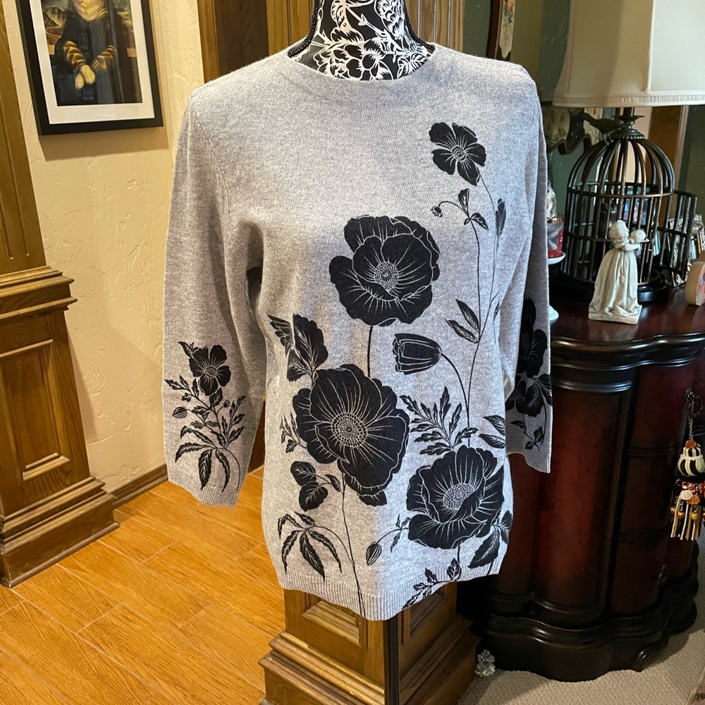 Talbots floral sweater
